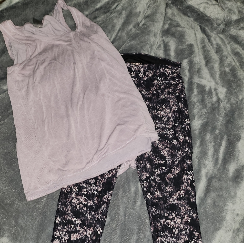 Lilac Blossom Leggings and Tank